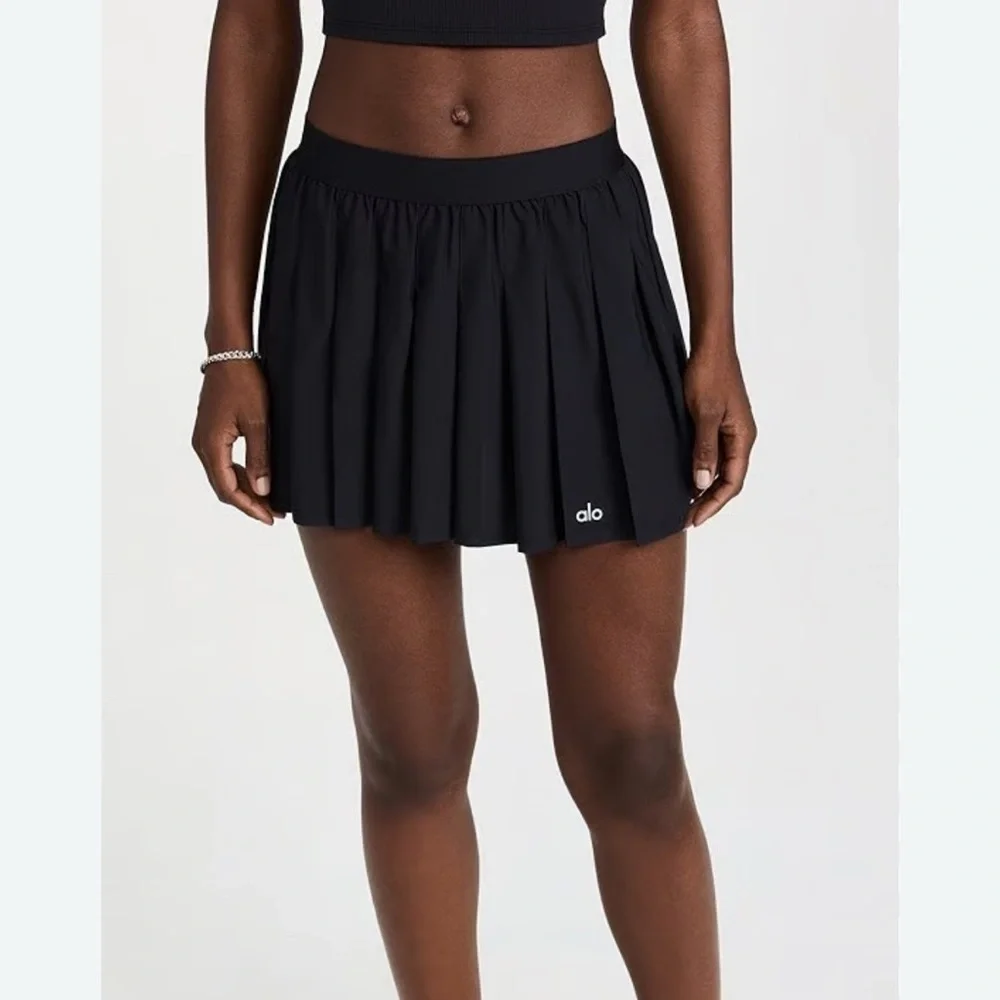 ALO Yoga Black Varsity Tennis Skirt